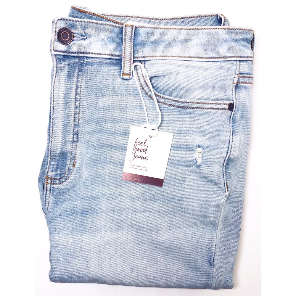 SOLD LC Lauren Conrad Womens High Waist Ripped Straight Leg Jeans Sz 14 NWT - Picture 5 of 10